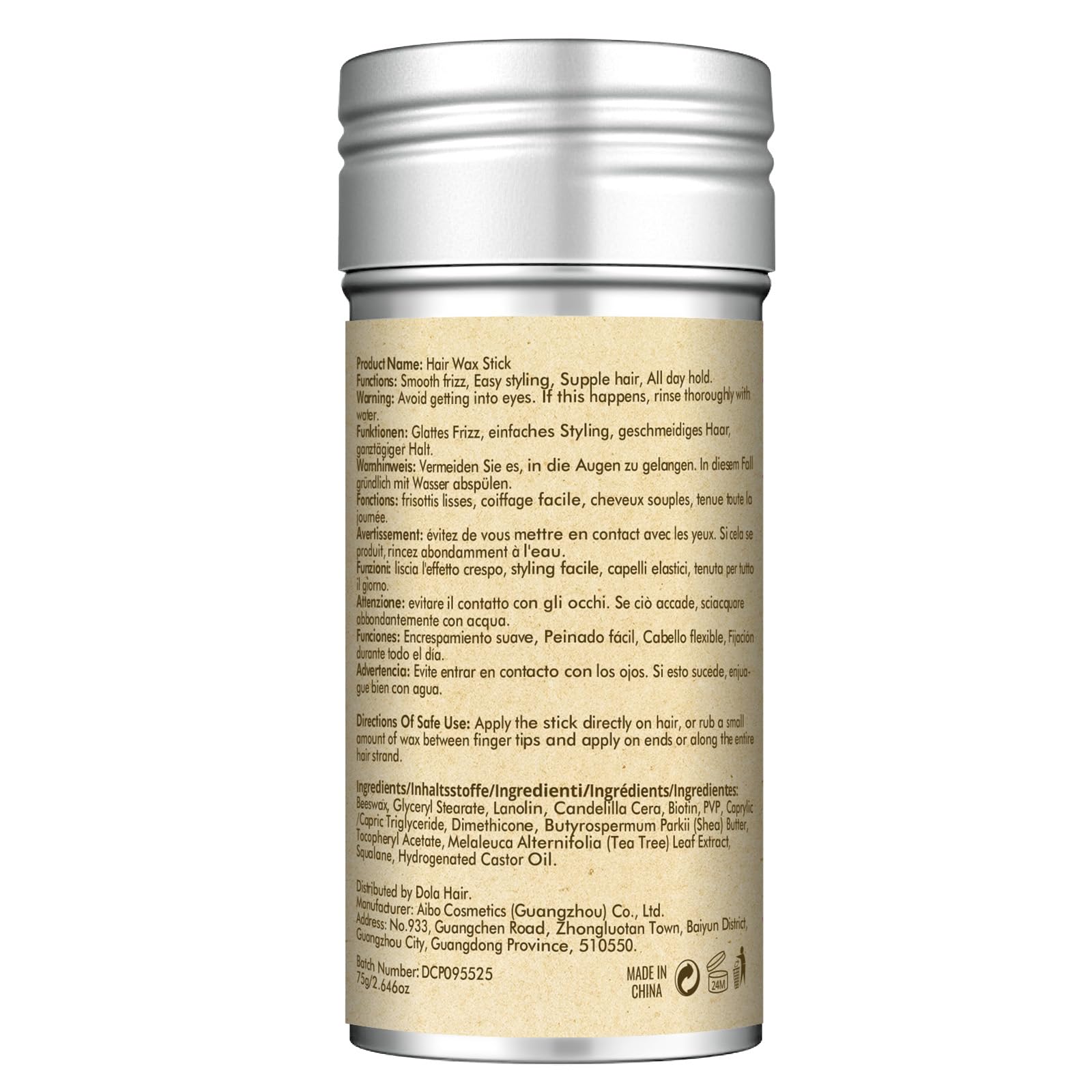 Dolahair Hair Wax Stick - Flyaway Control and Styling Pomade for Kids, Women, and Men - Hair Bun Maker and Accessorie stocking stuffers for teen girls (1 Pack of Wax)