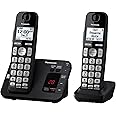 Panasonic DECT 6.0 Expandable Cordless Phone System with Answering Machine and Call Blocking - 2 Handsets - KX-TGE432B (Black)