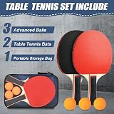 Flintronic Table Tennis Set 2 Rackets 3 Balls Carry Bag Indoor Outdoor view 3
