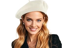 GEMISAN French Wool Beret Hats for Women Man Solid Color Classic Beanie Winter Cap Painter Berets.