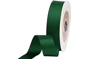 VATIN 7/8 inch Double Faced Polyester Satin Ribbon Forest Green -Continuous 25 Yard Spool, Perfect for Wedding Decor, Wreath, Baby Shower,Gift Package Wrapping and Other Projects