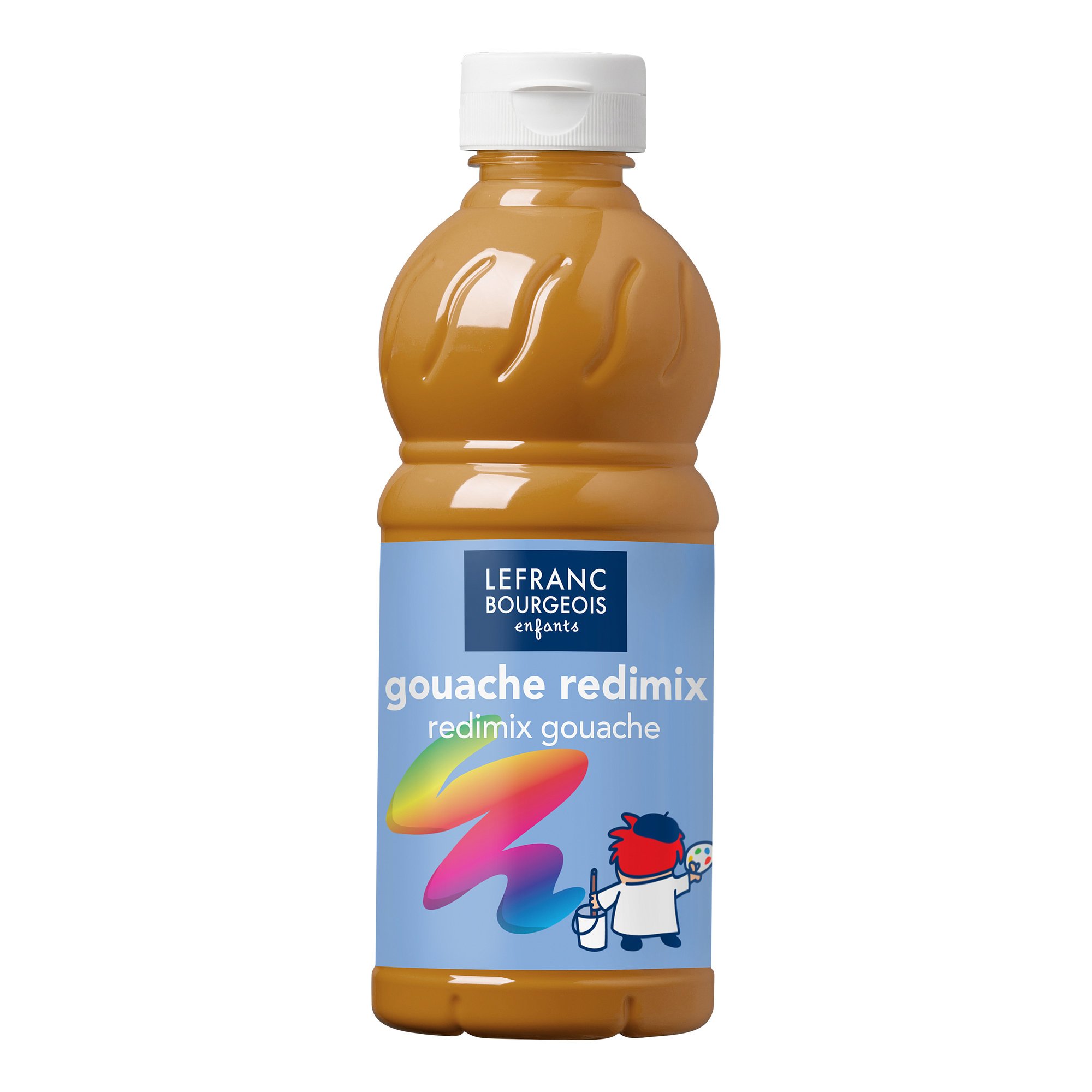 Lefranc & Bourgeois 188341 Children's Ready-to-Use Liquid Tempera Redimix Gouache Paint, 500 ml Bottle, Gold