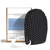 Facial Sponge - Deep Exfoliating Face Mitt, Honeycomb Face Exfoliator for Smoother, Younger Looking Skin, Dead and Dry Skin Remover for Men & Women, Black