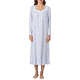 Eileen West womens Cotton Peached Jersey Knit 48" Long Long Sleeve Nightgown