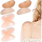 WILLBOND 4 Pairs Women Shoulder Pads Push up Soft Adhesive Silicone Anti Slip Enhancer Shoulder Pads for Women Clothing(Flesh Color, Transparent Flesh Color)