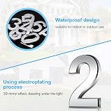 Vicloon 3D Door Numbers 3 Inches Self Adhesive Waterproof Silver (2) view 4