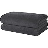 towelogist Bath Towel Set, 2 Pack - Oversized 31x62 Inch, Zero-Twist for Extra Softness, Hollow Yarn for Lightweight, Quick Dry & Super Absorbent - Charcoal Gray