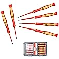 FESA Insulated Precision Screwdriver Set - 1000V 6-pc Terminal Screwdriver Set w/Magnetic S2 Tips - 2 Philips (PH00, PH0) & 4 Slotted (1.8mm, 2.0mm, 2.5mm, 3.0mm) Electrician Screwdriver Set w/Case