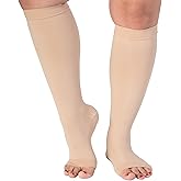 ABSOLUTE SUPPORT Open Toe Medical Compression Socks Up to 7XL 15-20mmHg Circulation for Women & Men, A515