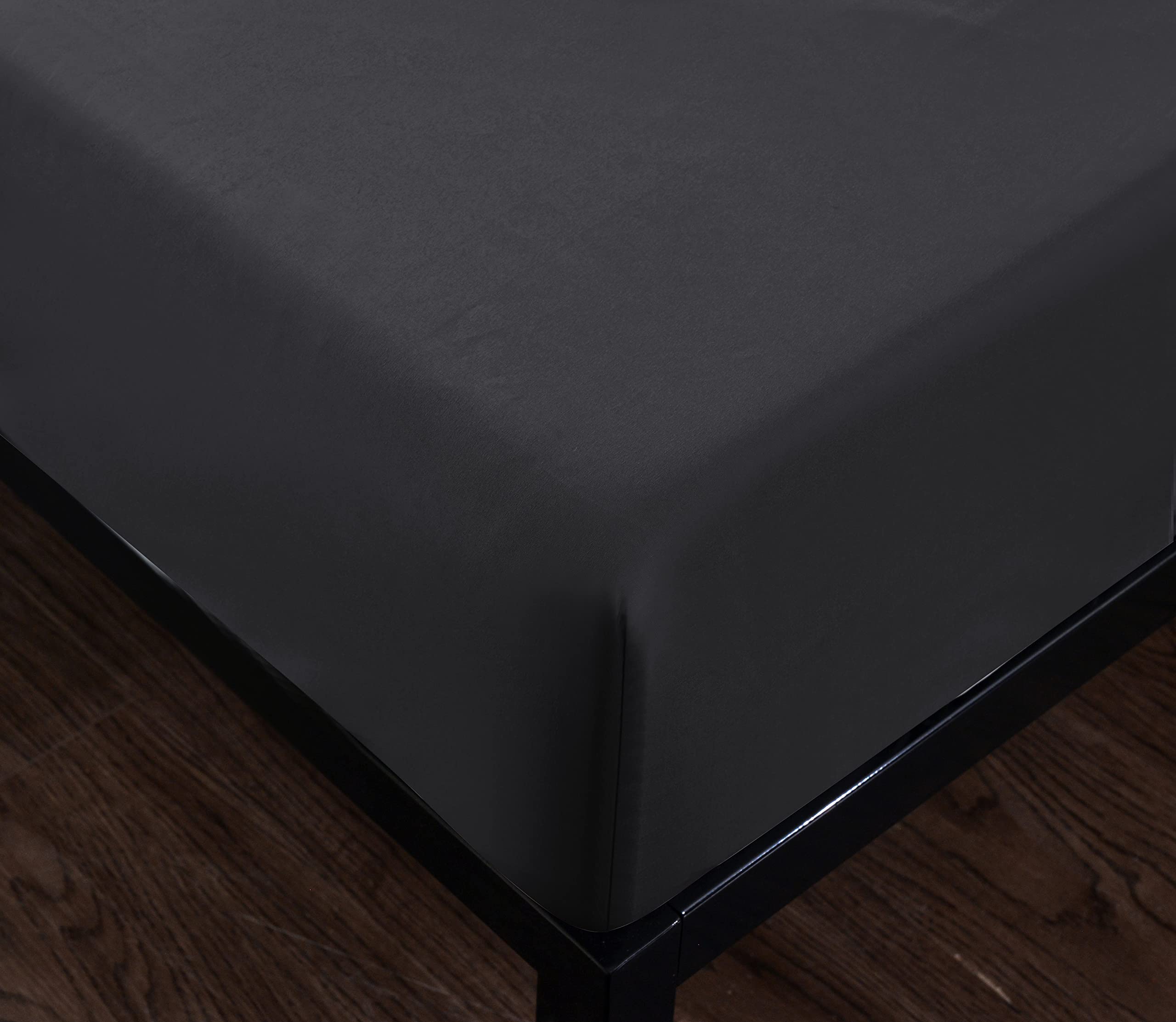 STRATO COTTON, Microfiber, Grey, Single Fitted Sheet (90x190x35 cm)