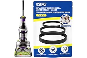 ZITFRI Replacement Belt Set for Bissell ProHeat 2X Revolution Pet Pro Carpet Cleaner 1986, 1548, 2007, 1551, 1964 – Replaces 1606428, 1611129, 1611130 – 3 Types: Flat, Brush & Gear Belt (3-Pack)