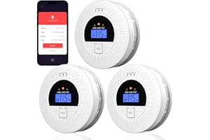 ABORNI WiFi Smoke and CO Detector 3-Pack | Smart APP Alert & Real-Time LCD Display 85dB Loud Alarm, Phone Notifications, Easy Install, Battery Powered for Bedroom/Kitchen/Living Room