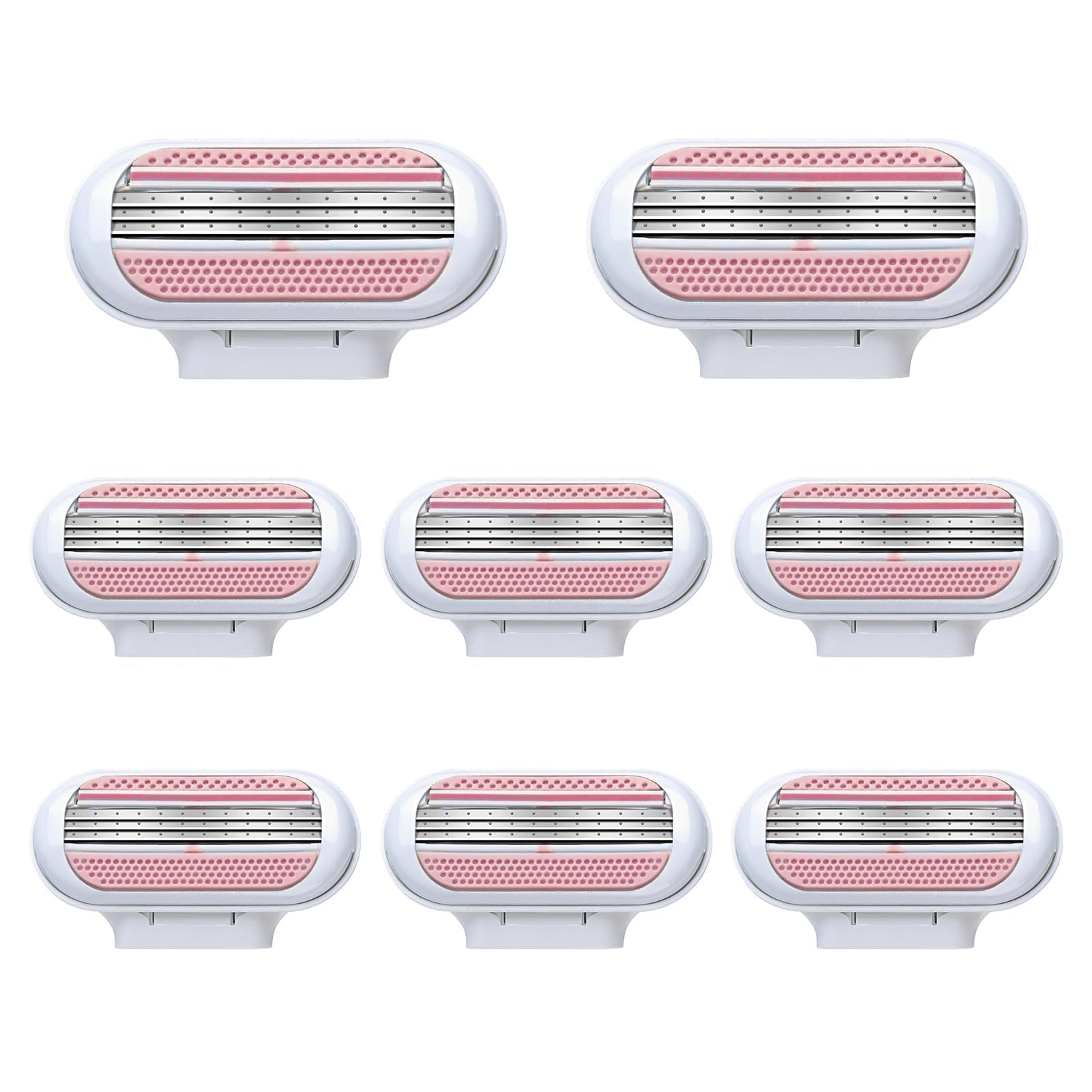 8 Pack Replacement Razor Blades for Gillette Venus ComfortGlide, 3 Layer Blade & Pivoting Head Design, Extra Smooth Women's Razor Blades Refills Easy to Replace(Pink)