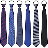 GHTIYLP Mens Tie Pre-tied Adjustable Men's Neckties, Zipper Ties for Men Accessories Business Wedding Party (A/6pcs 02)