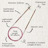 KnitPro Symfonie Fixed Circular Needles 10in 3.25mm Birch Wood view 3
