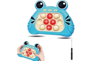 VOGNCHG Faste Push Bubbe Game Machine, Push Pop Puzzle Educational Console,Light Up Handheld Squeeze ADHD Stress Relief Fidget Toys Gifts for 3+ Boys Girls Kids Adults Birthday Christmas, 4 Modes, Frog