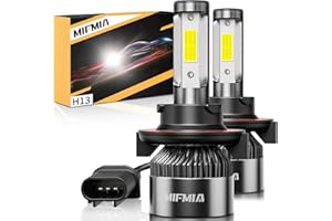 MIFMIA 𝐇𝟏𝟑/𝟗𝟎𝟎𝟖 Bulbs High and Low Beam 6500K Cool White 900% Brighter 36000LM, Plug-N-Play with Cooling Fan IP68 Waterproof Off Road Fog Lights, Pack of 2