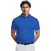 PGA TOUR Mens Airflux Solid Mesh Short Sleeve Golf Polo Shirt