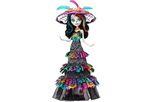 Monster High Doll, Skelita Calaveras Día De Muertos 2024 Howliday Collectible with La Catrina Hat, Papel Picado Dress, and Displayable Packaging