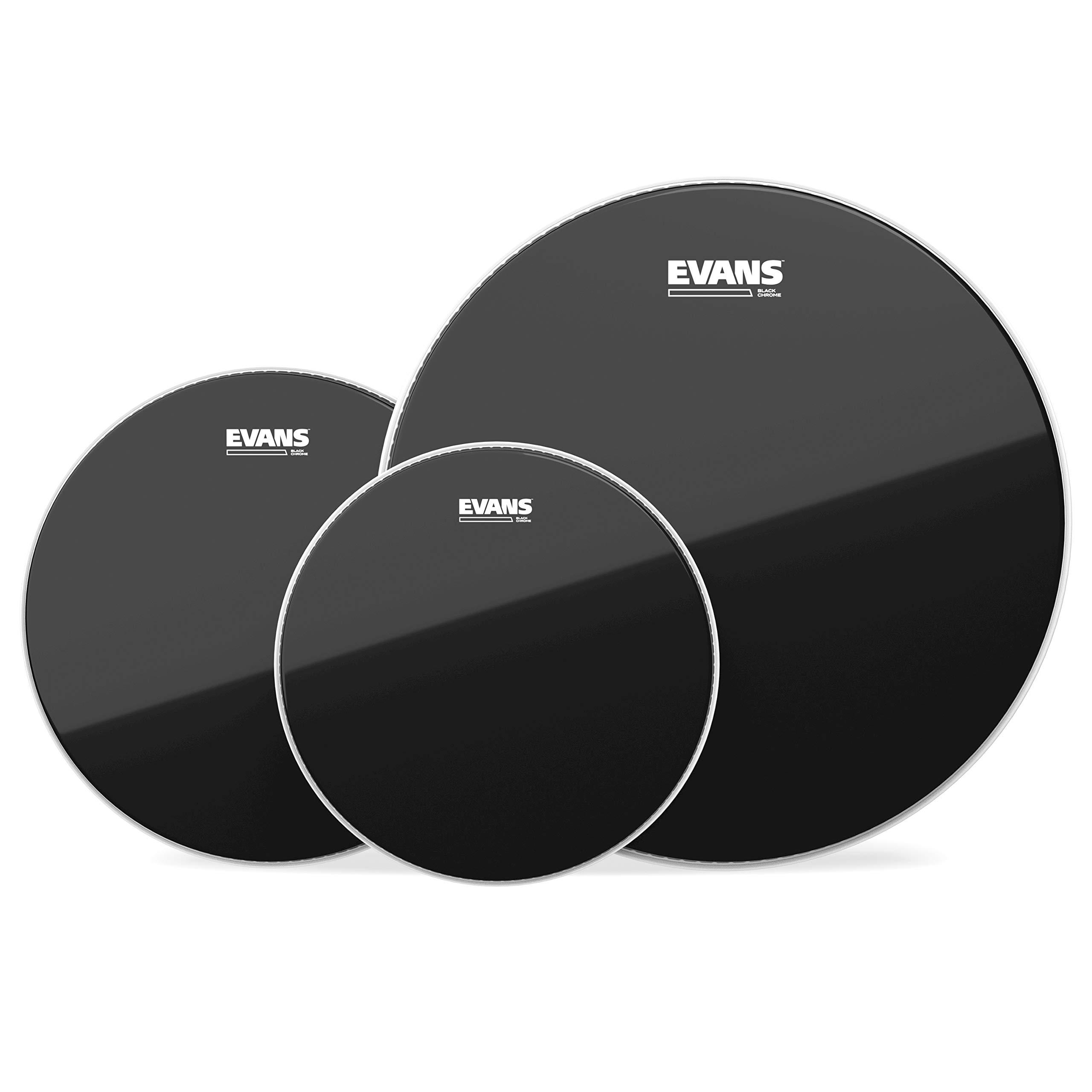 Evans Drum Heads - Black Chrome Tompack, Fusion (10, 12, 14 Inch) — image 1