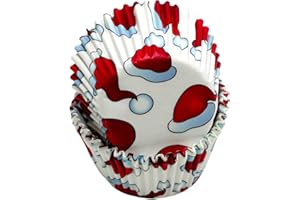 Chef Craft Paper Patterned Cupcake Liners, 50 Count, White/Red