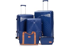 CONCEPTEN Luggage Sets 5 Piece, Suitcases with Wheels, Hardshell Suitcase Set, PP Carry on Luggage Set with TSA Lock, Travel Luggage