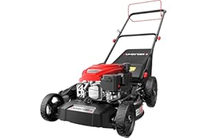 AMERISUN 21-Inch 3-in-1 Gas Lawn Mower, Self Propelled with 170cc 4-Stroke Engine, 6-Position Adjustable Cutting Height, Side Discharge, Mulching & Rear Bag, High-Wheel Push Mower for Yard & Garden