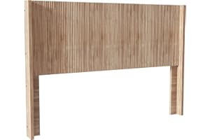SEPTBOT King Size Fluted Headboard ONLY - Wall Mount Wood Headboard, Rustic & Modern Farmhouse,Boho,Fluted Panel,Wingback Design (Oak, King)