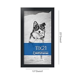 ArtToFrames 11x21 Inch Black Picture Frame, This