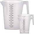 TCP Global 5 Liter (5000ml) Gallon Plastic Graduated Measuring and Mixing Pitcher (Pack of 3) - Holds 5 Quarts 1.25 Gallons- Pouring Cup, Measure & Mix Paint, Resin, Epoxy, Kitchen Cooking Baking