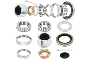 NIUOHOY 2 Sets Trailer Bearing Kit 3500 lb Boat Trailer Axle Bearing Kits L68149 L44649 Bearing Kits, with 171255TB Grease Seal, Spindle Nut, Dust Cap for 3500lb 1-1/16'' to 1-3/8'' #84 Spindles