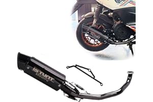 YOSAYUSA Complete Exhaust System Slip On Muffler Baffle Header Muffler For GY6 Engine 125cc 150cc Scooter Moped ATV (With Removeable DB Killer)