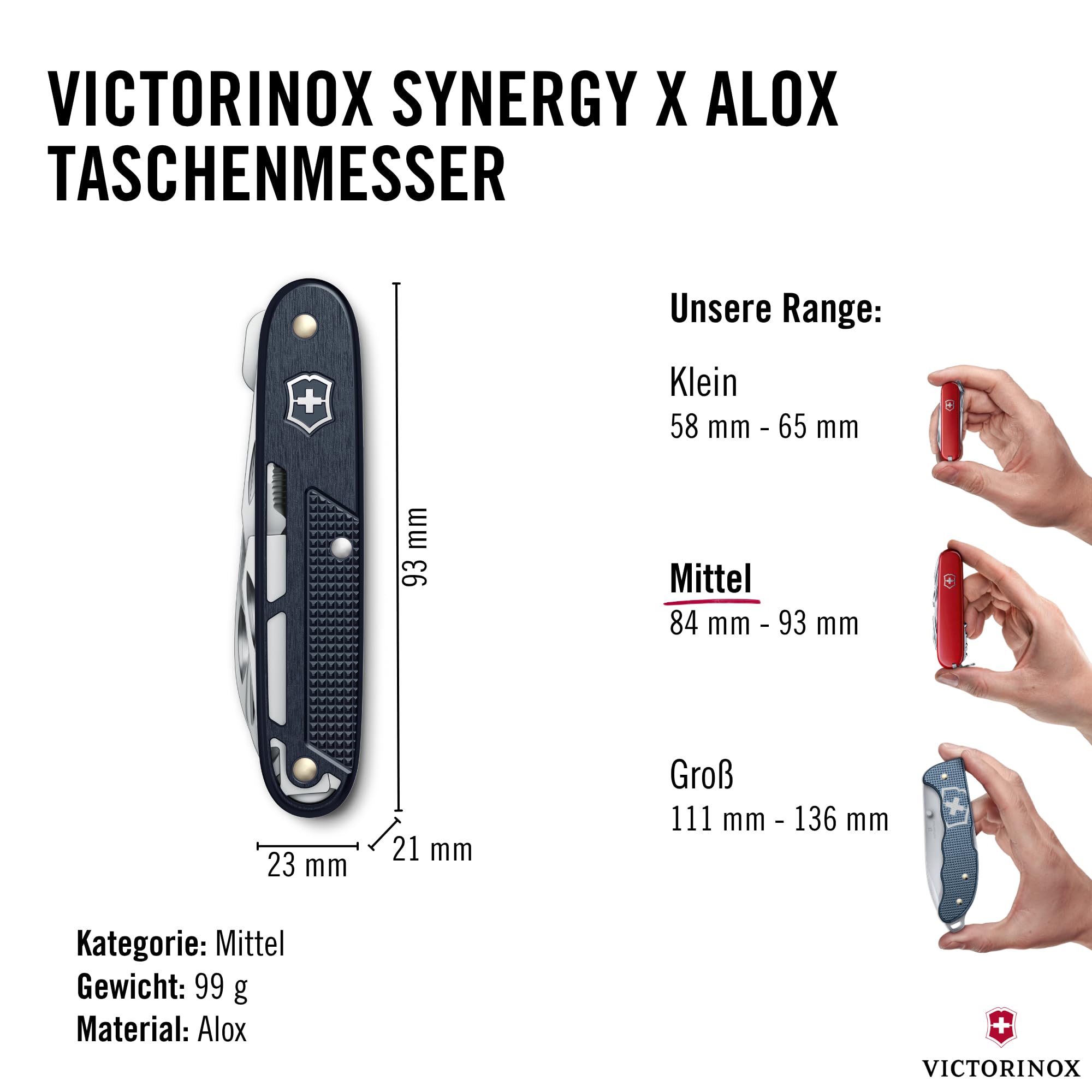 Victorinox Taschenmesser Synergy X Alox - 9 Funktionen, Schere & Trageclip 3