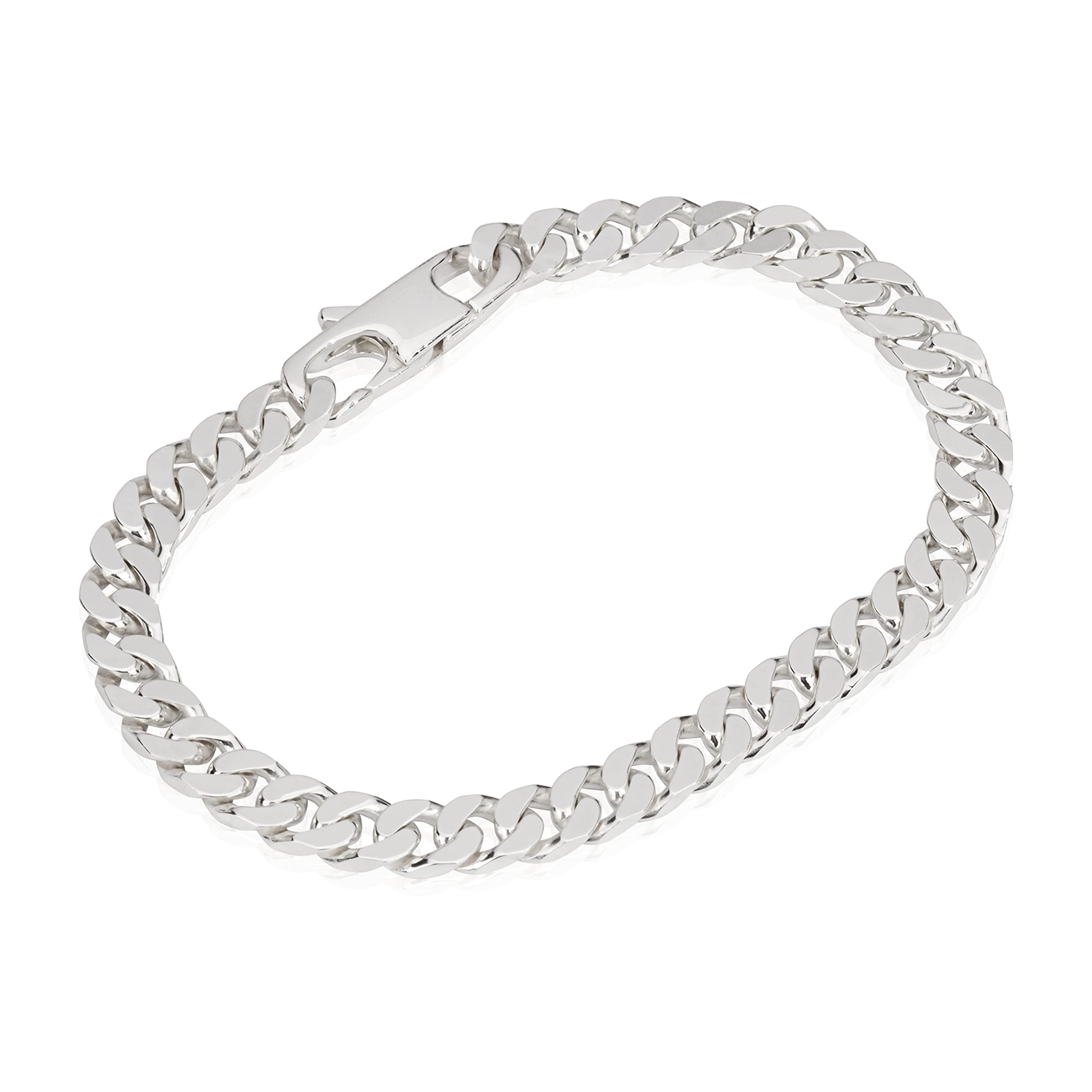 NKlaus 20cm 925 Genuine sterling silver curb chain bangle bracelet 6,00mm 16,5 gr 5429