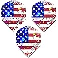 Art Attack Designa USA American Flag Stars & Stripes Patriot, Holographic Strong Standard Dart Flights (1 Set)