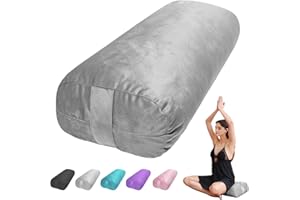 TOKSAY Yoga Bolster Pillow for Restorative Yoga - Meditation Pillow with Velvet Cover - Yoga Pillow for Yin Yoga, prenatal Yoga, Meditation - Rectangular Yoga Bolster