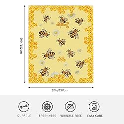 Bee Blanket Cozy Fluffy Honey Bee Fleece Throw