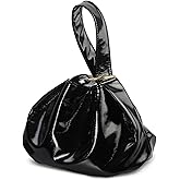 Women's Glossy Clutch Patent Vegan Leather Hobo Top Handle Bag Small Tote | Glossy, Patent, Vegan Leather, Top Handle, Small