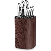 Qoosea Knife Block Without Knives Large Volume with Scissors Slot Sharpening Rod Slot Knife Holder Easy Cleaning Detachable K