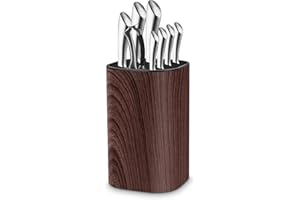 Qoosea Knife Block Without Knives Large Volume with Scissors Slot Sharpening Rod Slot Knife Holder Easy Cleaning Detachable K