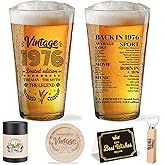 ZXAZXA 50th Birthday Gifts for Him 50 Year Old Men Birthday Gifts Vintage 1976 Beer Drinking Glass Cool 50th Birthday Gifts Happy Anniversary 50th Birthday Party Supplies Decorations