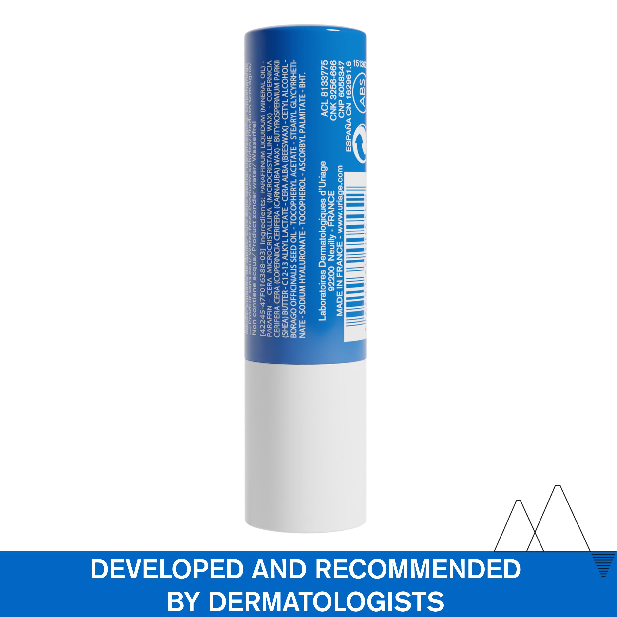 URIAGE Xémose Lip Balm with Hyaluronic Acid, Shea Butter & Vitamin C | Intense Hydration Lip Care, Fragrance-Free, 4 mL / 0.14 oz