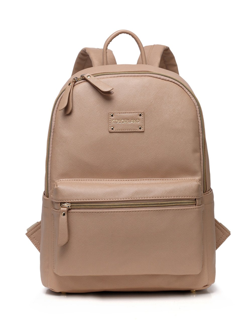 COLORLAND CLD-BP123-A Ariana Faux Leather Backpack Changing Bag Khaki