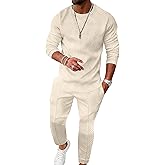 UOUA Mens 2 Piece Sweatsuits Set Long Sleeve Sweatshirt Jogging Sweatpants Tracksuits Outfits