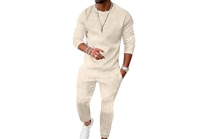 UOUA Men's 2 Piece Sweat Suits Set Long Sleeve Sweatshirt Jogging Sweatpants Tracksuits Outfits