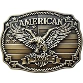 GRAERRY USA 250th Anniversary Vintage Rodeo Western Belt Buckle, Eagle 1776 | Zinc alloy, easy to maintain, durable & anti-tarnish, fits 1.5 inch wide leather belts, original designed western belt buckle
