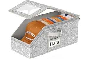 1 PCS Stackable Hat Storage for Baseball Caps, Holds up to 12 Caps Hat Organizer for Closet, Sturdy Snapback Boxes for Men wi