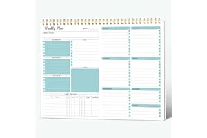 REGOLDEN-BOOK Weekly Planner Notepad Undated Weekly Goals Schedule Planner To Do List Notebook Planning Pad Calendars Organizers Habit Tracker Journal for Man & Women,52 Weeks (8.5x11")