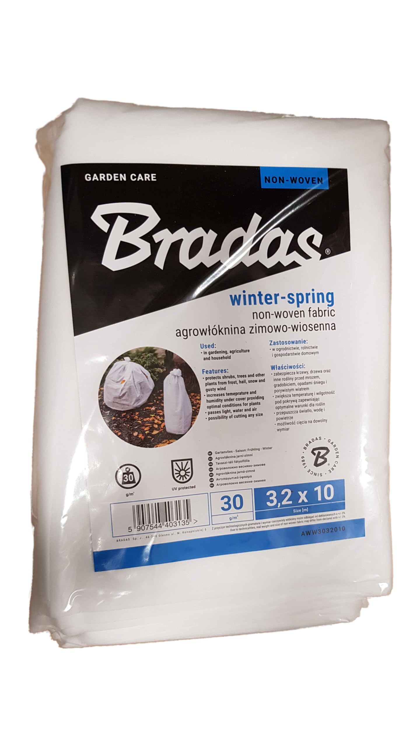 Outdoor garden plant fleece,frost protection snow blanket rain shield wind break 30gsm heavy duty cover up shelter pest cover REUSABLE & WASHABLE (3.2m x 10m)