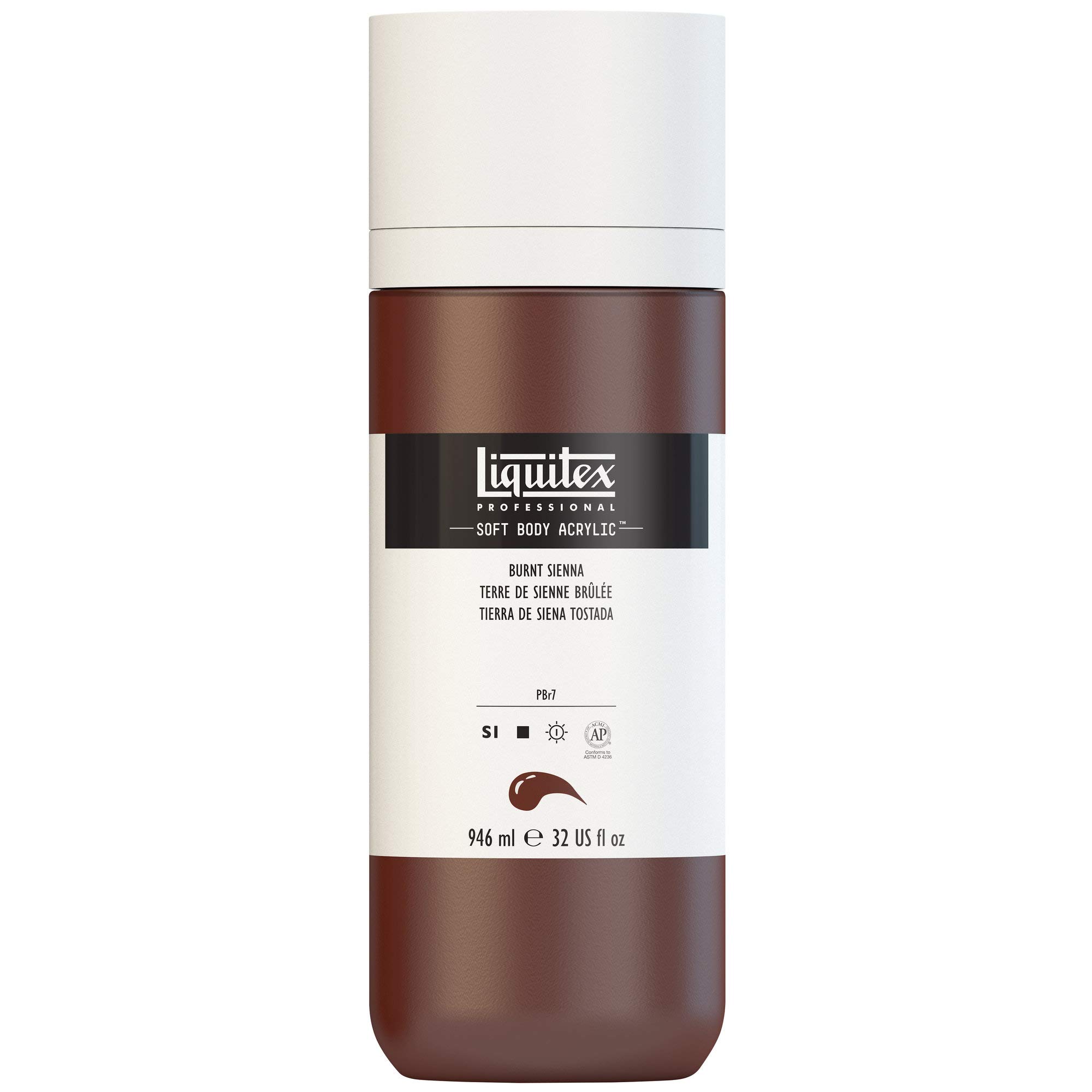 Liquitex Professional Soft Body Acrylic Paint, 946ml (32-oz) Bottle, Burnt Sienna